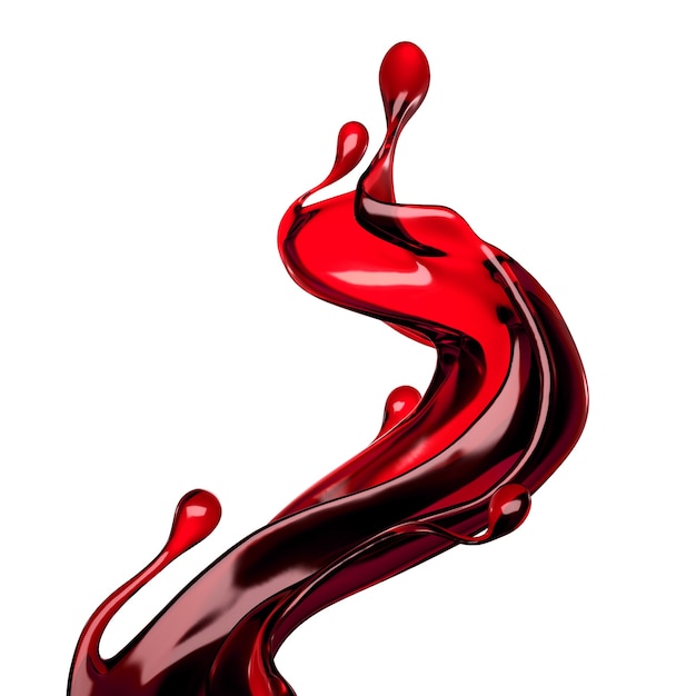 Splash of wine. 3d illustration, 3d rendering.