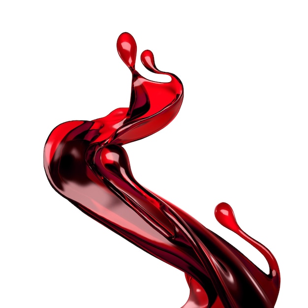 Splash of wine. 3d illustration, 3d rendering.