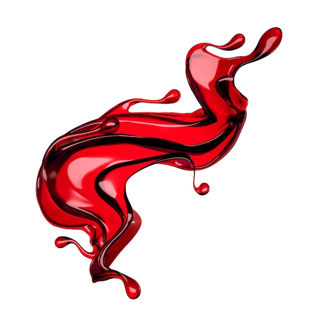 Splash of wine. 3d illustration, 3d rendering.