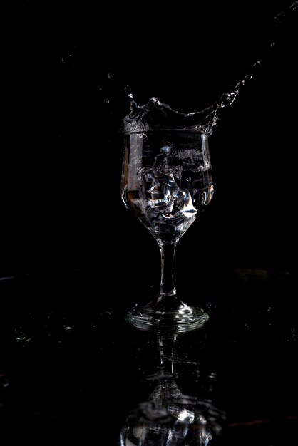 A splash with water and ice on a black background !!!