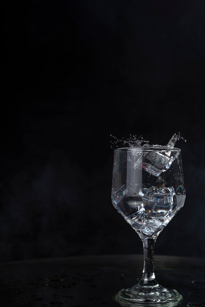 A splash with water and ice on a black background !!!