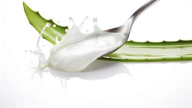 splash of yogurt on Aloe Vera AIgenerated