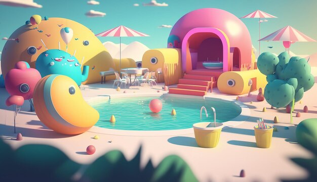 Splash Zone FunFilled Summer Generative AI의 그림