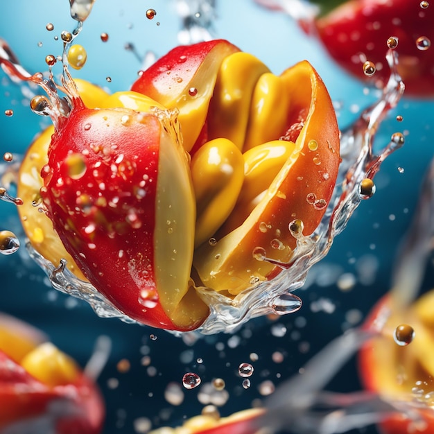 splashed Ackee water dish colored natural background