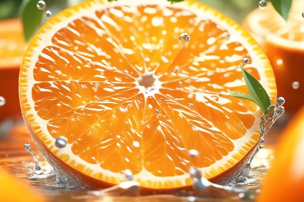 splashed Orange in summer background