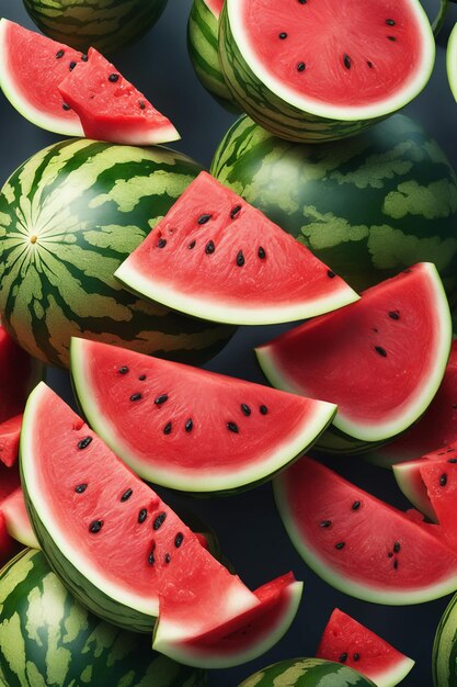 splashed Watermelon in summer background