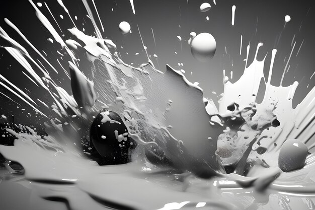 Splashes of black and white beauty blot spots on a black and white background Playground AI platform