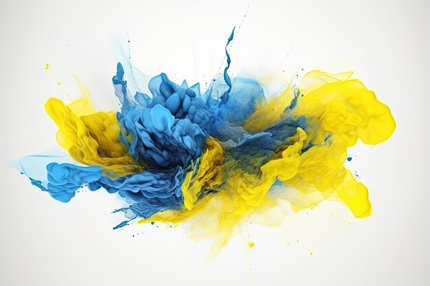 Photo splashes of blue and yellow paint ukraine