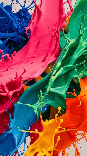 Splashes of bright dyes