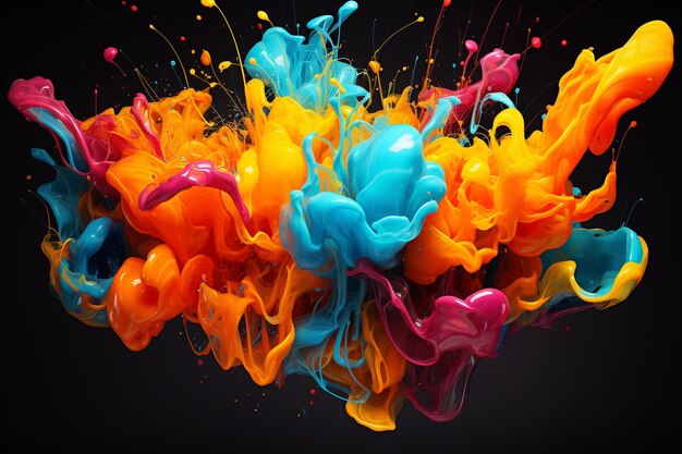 Splashes of colorful paint