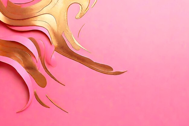 Foto splash d'oro su uno sfondo rosa