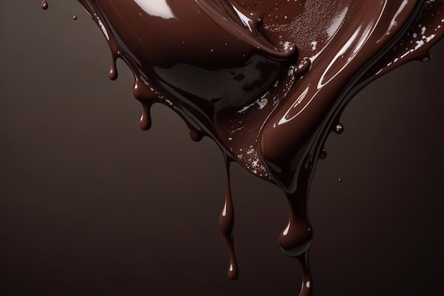 Фото Брызги шоколадной глазуры на сером фоне