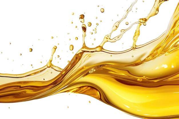 Splashes of oily liquid Organic or motor oil isolated on white background