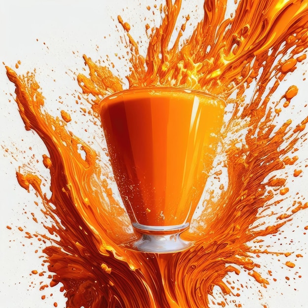 Splashes of orange juice Generative AI