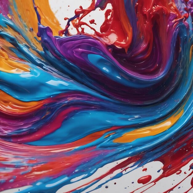 Splashes of paint with colored swirls