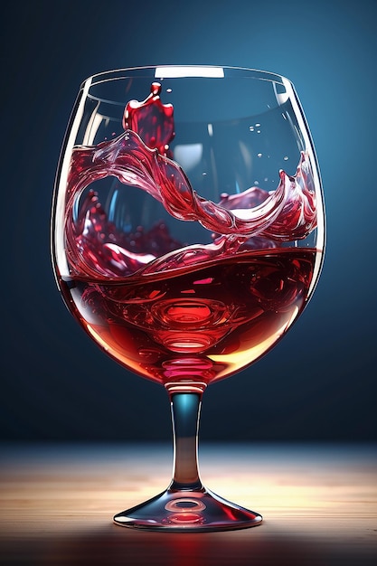 splashes of red wine in a wineglass