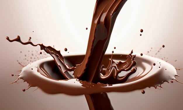 Foto splashes van gesmolten chocolade