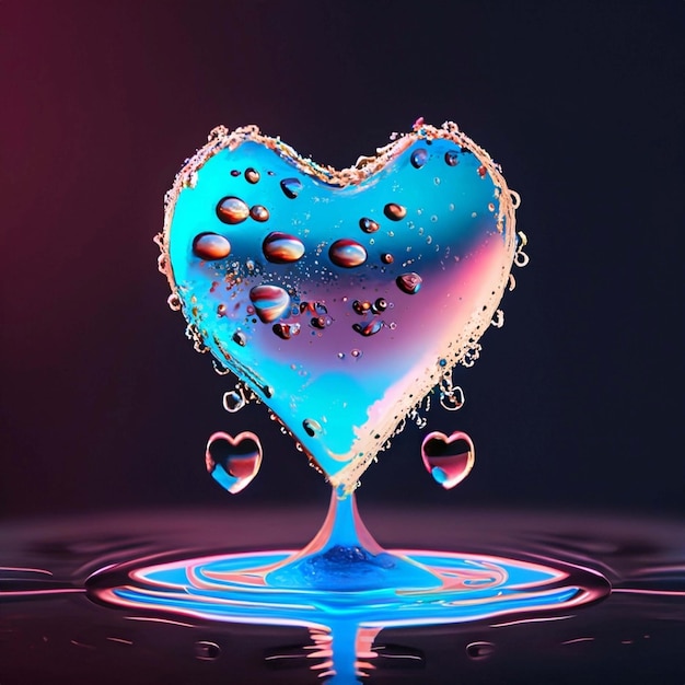 Splashes of water in the shape of a heart