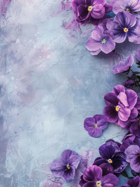 Splashes of watercolor enhance the splendor of pansies set against a textured canvas a fusion of art and nature