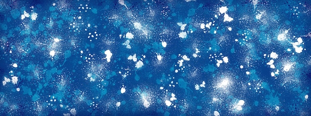 Splashes of white and blue paint in different shades. Illustration.