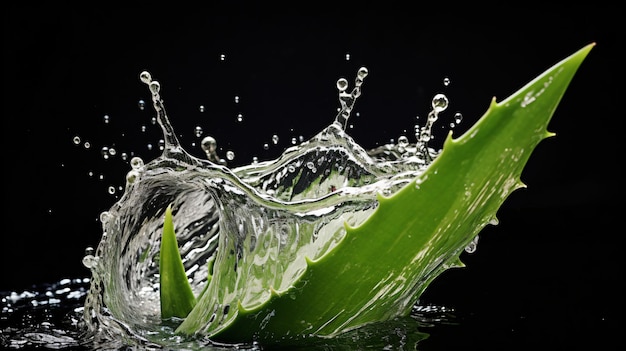 Splashing aloe vera into water