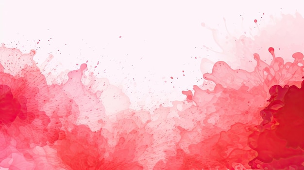 Splashing watercolor background gradient of red