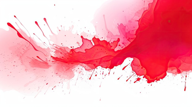 Splashing watercolor background gradient of red