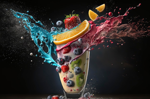 Splatted juiceAI-technologie gegenereerd beeld