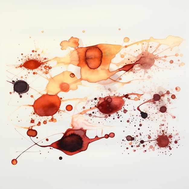 Foto vernice splatted con gocciolamento astratto e macchie di inchiostro colorato