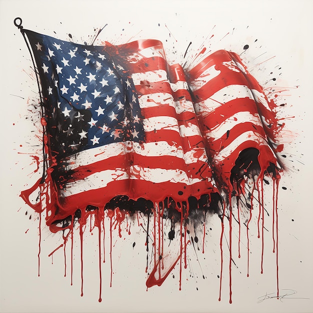 splattery_American_flag_drawn_by_Ralph_Steadman