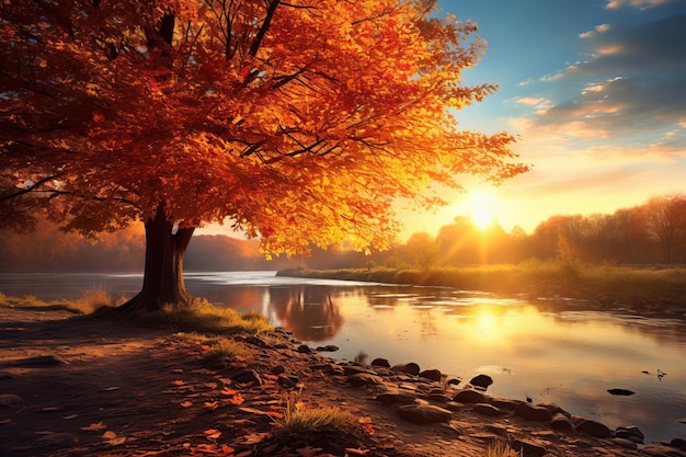 Splendid Autumn Landscape A Golden Canvas of Nature's Masterpiece