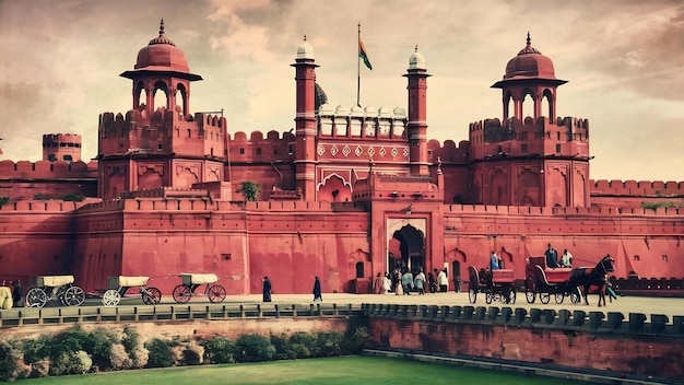 A splendid historical image of the Red Fort a majestic palace in Delhi India