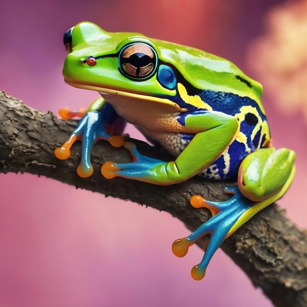 Splendid tree frog on a branch