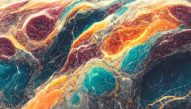 デジタル アート 3 d イラストで素晴らしい鮮やかな色の大理石の高級抽象