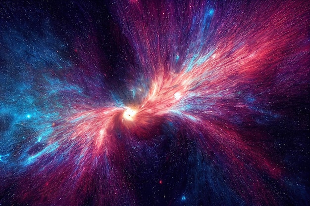 Splendid vibrant color starry galaxy universe in digital art 3D illustration