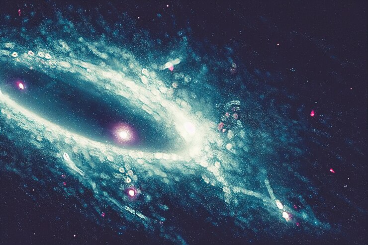 Photo splendid vibrant color starry galaxy universe in digital art 3d illustration