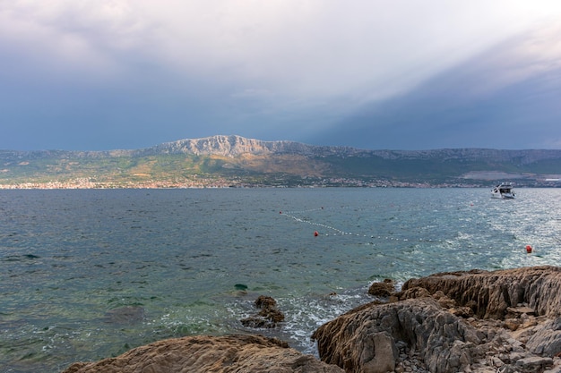 Split Adriatic coast in Croatia dramatic sky seascape