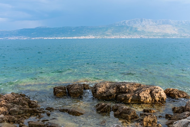 Split Adriatic coast in Croatia dramatic sky seascape