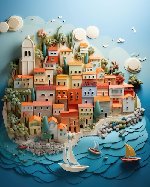 Split Croatia with 3d craft and isolated background