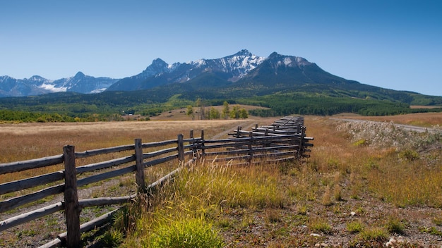 Split rail fence on the Last Dollar Ranch, Colorado.