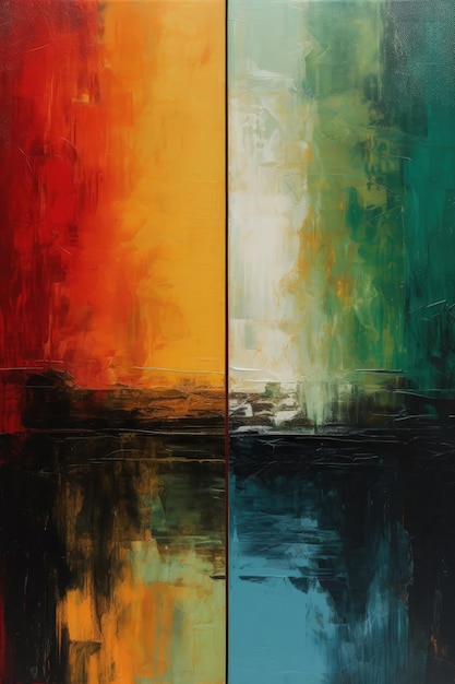 Split Screen Impressionistic Minimalistic Painting