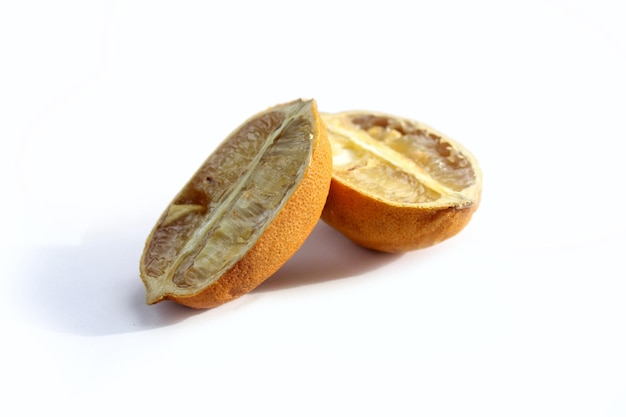 spoiled lemon halves rotten lemon bad harvest