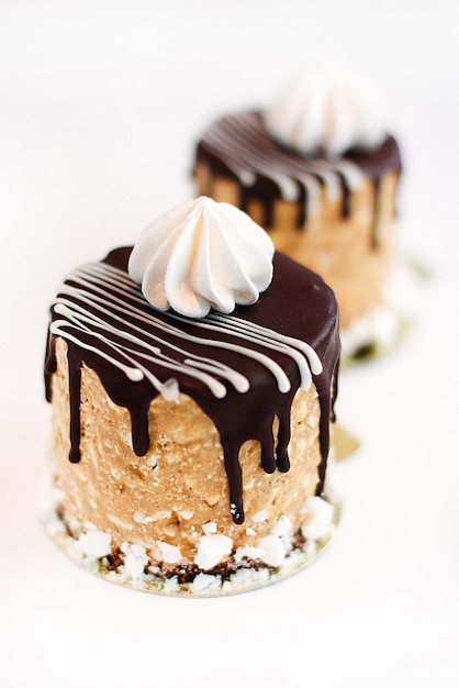 Sponge cake with berries  close  up