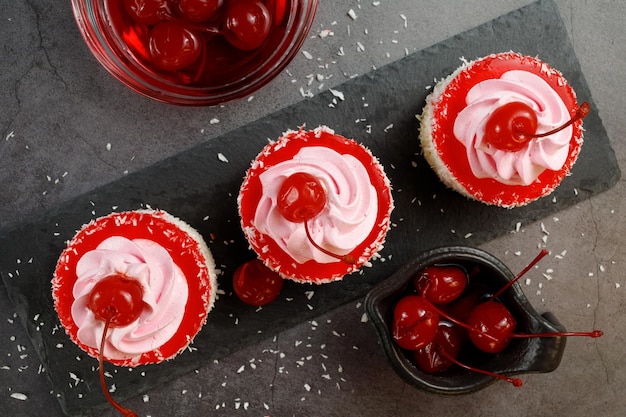 Sponge cake with cherry Homemade cherry sponge cake