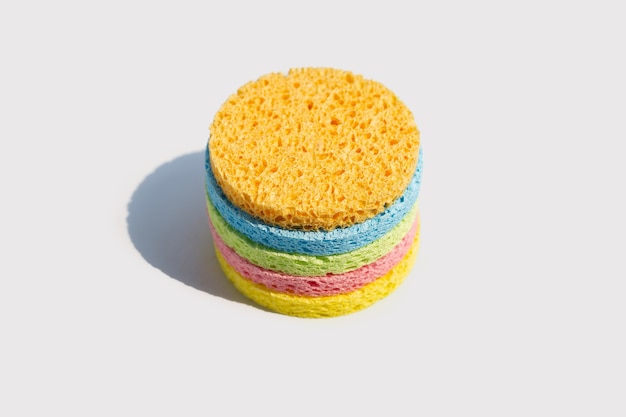 Sponge for face make-up cleaning on white background