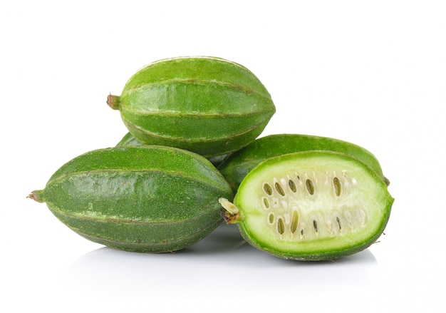 Sponge Gourd on white wall