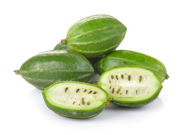 Sponge Gourd on white wall