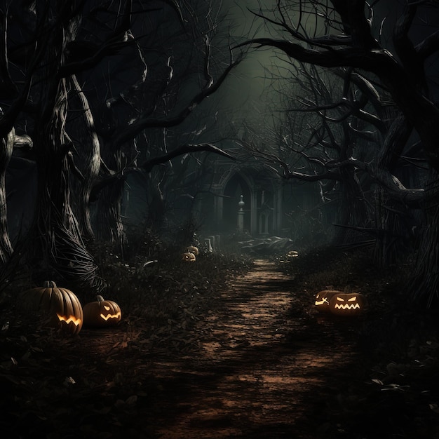 Spookachtig achtervolgd ontwerp, ideaal voor horrorthema's en Halloween