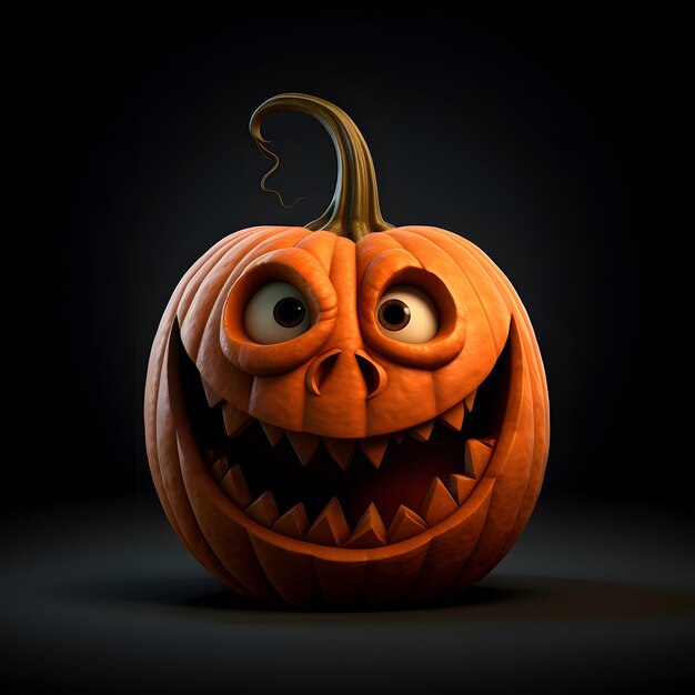 Spooktacular Smiles Halloween Caricature Pumpkin