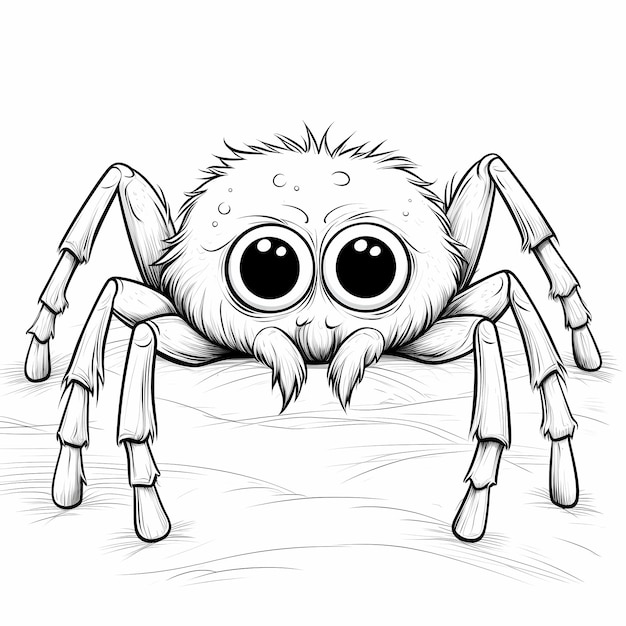 Photo spooktacular spider delight coloring page of a cute big spider hanging